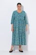 Jerseykleid, Paisley, A-Linie, V-Ausschnitt, 3/4-Arm