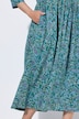 Jerseykleid, Paisley, A-Linie, V-Ausschnitt, 3/4-Arm