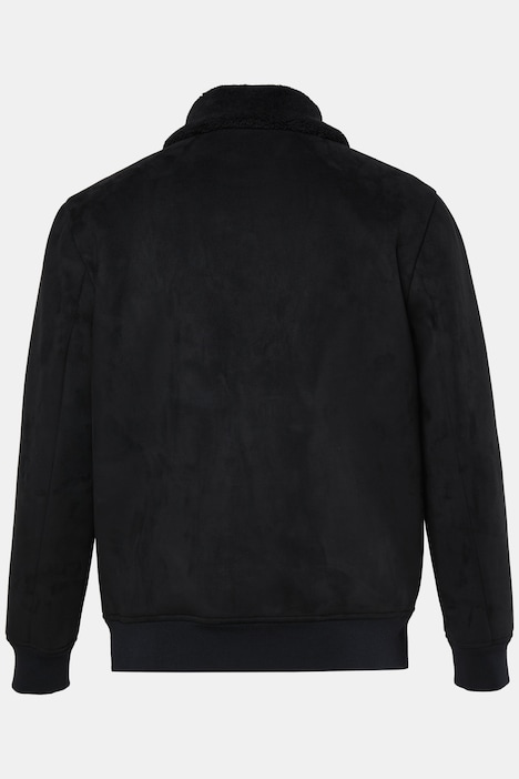 Bomberjacke, vegane Lederoptik, Teddyfutter, bis 8 XL