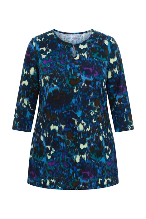 Dlouhé tričko, batikovaný vzor, kulatý výstřih, 3/4 rukávy