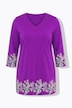 Paisley Border Print 3/4 Sleeve Knit Tunic