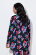 Jerseyjacke, Blüten, ohne Verschluss, Langarm