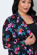 Jerseyjacke, Blüten, ohne Verschluss, Langarm
