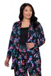 Jerseyjacke, Blüten, ohne Verschluss, Langarm