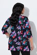 Matte Jersey Vibrant Floral Keyhole Neckline Knit Tunic