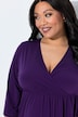 Jerseykleid, Wickeloptik, A-Linie, V-Ausschnitt, 3/4-Arm