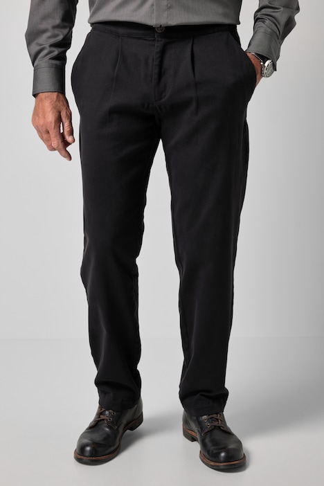 Kalhoty Chino FLEXNAMIC® se záhybem v pase, Bauchfit, zúžený volný střih, do vel. 72