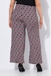 Jersey broek, grafische print, rechte pijpen, elastische tailleband