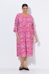 Jerseykleid, Paisley, A-Linie, V-Ausschnitt, 3/4-Arm