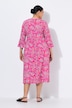 Jerseykleid, Paisley, A-Linie, V-Ausschnitt, 3/4-Arm