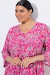 Jerseykleid, Paisley, A-Linie, V-Ausschnitt, 3/4-Arm