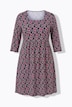 Matte Jersey Geometric Print Empire Waist A-Line Pocket Dress
