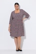 Matte Jersey Geometric Print Empire Waist A-Line Pocket Dress