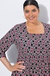 Matte Jersey Geometric Print Empire Waist A-Line Pocket Dress