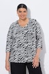 Zebra Print 3/4 Sleeve Knit T-Shirt