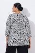 Zebra Print 3/4 Sleeve Knit T-Shirt
