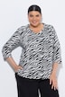 Zebra Print 3/4 Sleeve Knit T-Shirt