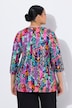 Patchwork Striped Snakeskin Print 3/4 Sleeve Knit T-Shirt