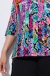 Patchwork Striped Snakeskin Print 3/4 Sleeve Knit T-Shirt