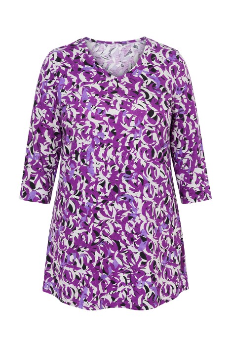 Dlouhé tričko, grafický potisk, V výstřih, 3/4 rukávy