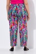 Matte Jersey Patchwork Striped Snakeskin Print Elastic Waist Pants