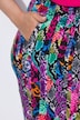 Matte Jersey Patchwork Striped Snakeskin Print Elastic Waist Pants