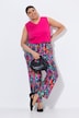 Matte Jersey Patchwork Striped Snakeskin Print Elastic Waist Pants