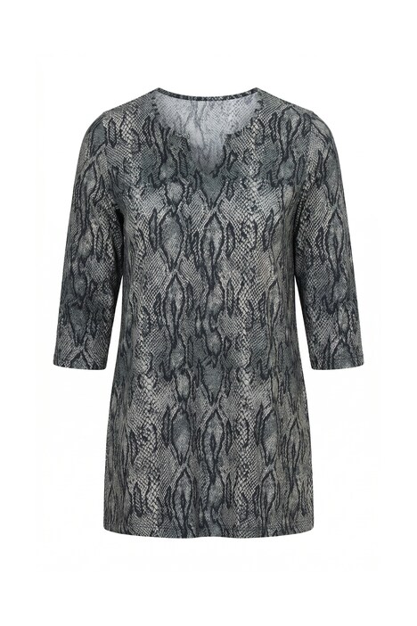 Snakeskin Print A-Line Knit Tunic