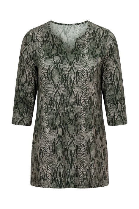 Snakeskin Print A-Line Knit Tunic