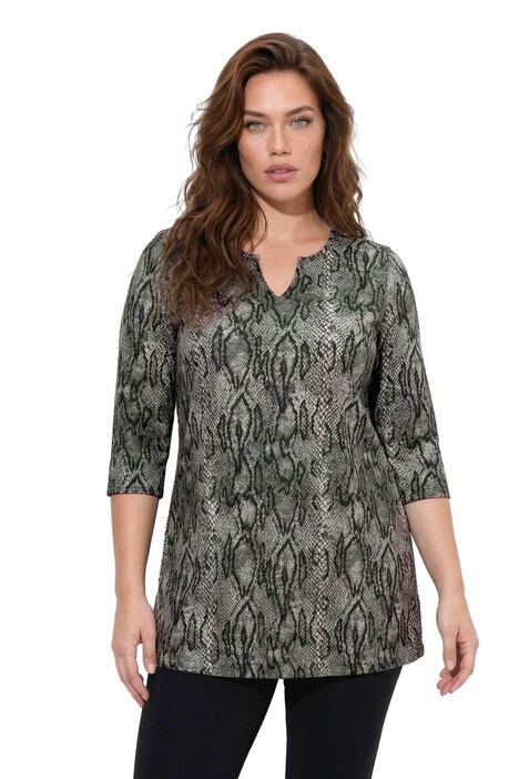 Snakeskin Print A-Line Knit Tunic