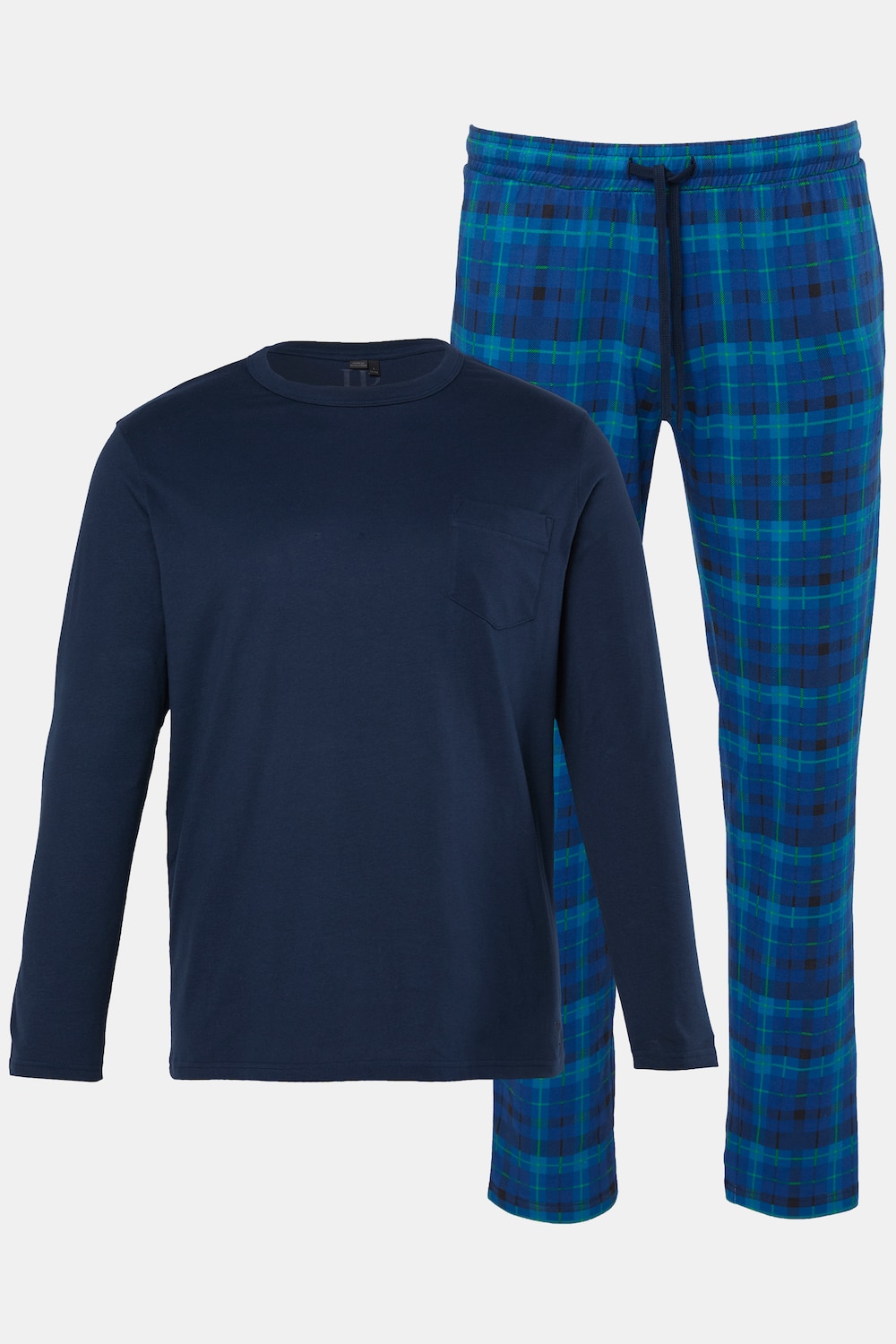 Pyjama deux pièces (t-shirt manches longues + pantalon à motif), collection Homewear – jusqu'au 8 XL