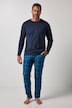 Schlafanzug, Homewear, Zweiteiler, Langarmshirt, gemusterte, lange Hose, bis 8 XL