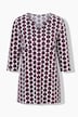 Longshirt, grafischer Druck, Tunika-Ausschnitt, 3/4-Arm