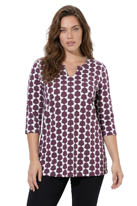 Geometric Print A-Line Knit Tunic