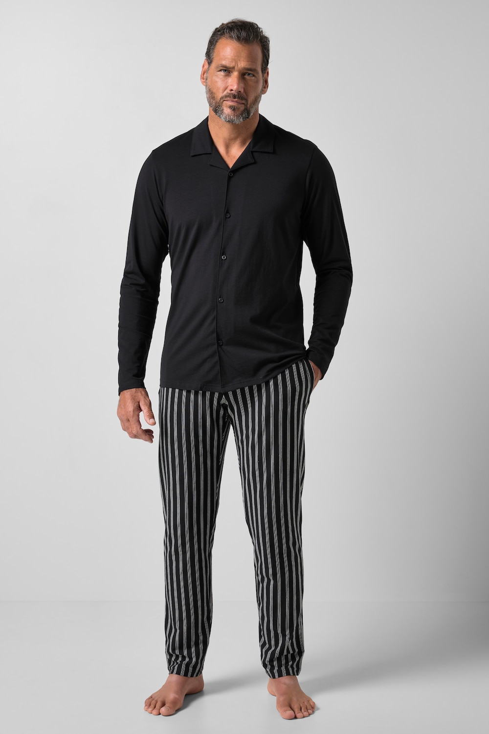 Schlafanzug, Homewear, Zweiteiler, Streifen, bis 8 XL