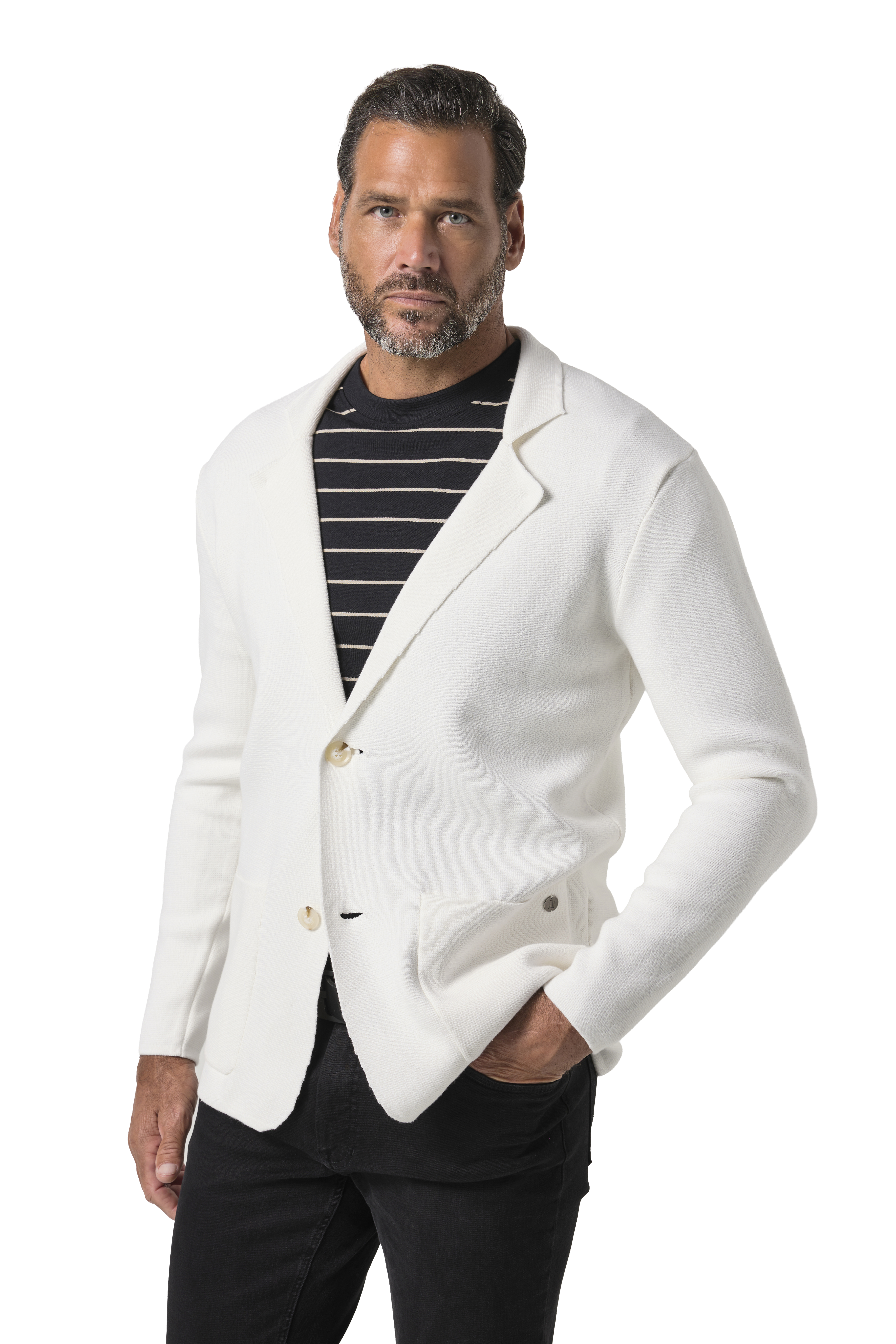 Sako z úpletu, FLEXNAMIC®, milánský úplet, klopový límec, do velikosti 8XL