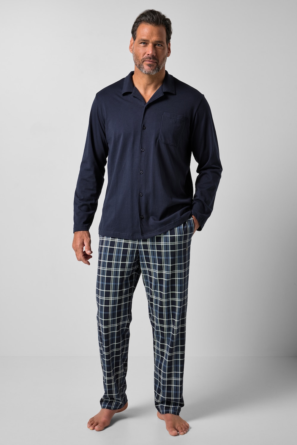 Schlafanzug, Homewear, Zweiteiler, Karo-Hose, bis 8 XL
