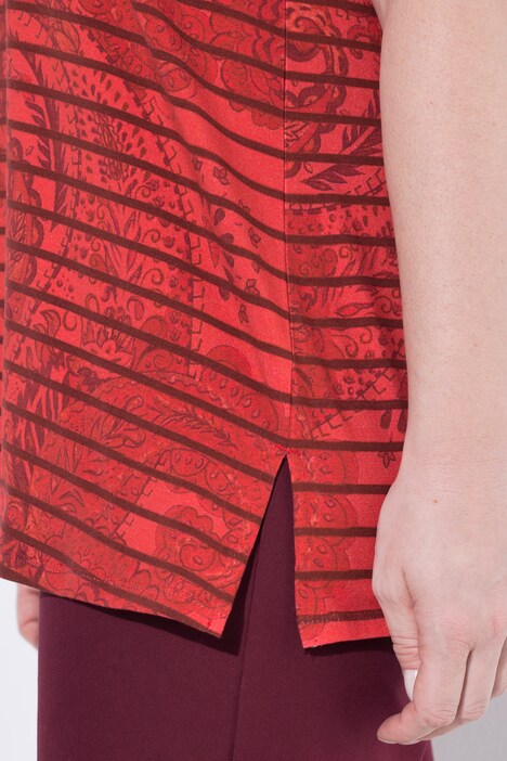 T-shirt, strepen, A-lijn, ronde hals, korte mouwen, Pima-katoen