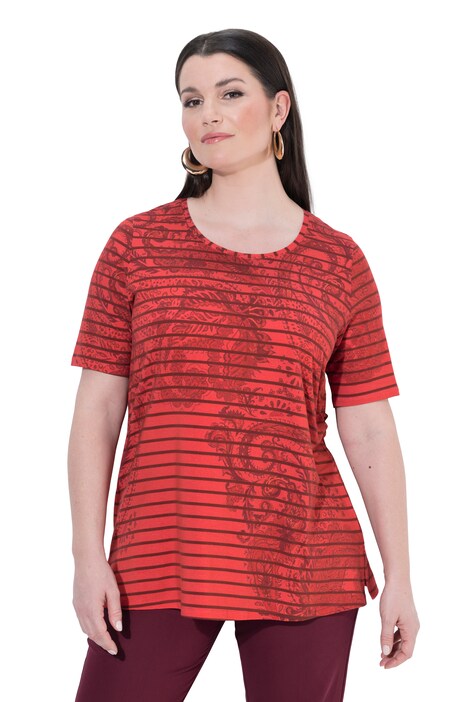 T-Shirt, Ringel, A-Linie, Rundhals, Halbarm, Pima Cotton