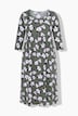 Maxikleid, Blüten, Carré-Ausschnitt, 3/4-Arm, Taschen