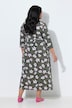 Maxikleid, Blüten, Carré-Ausschnitt, 3/4-Arm, Taschen