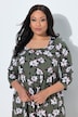 Maxikleid, Blüten, Carré-Ausschnitt, 3/4-Arm, Taschen