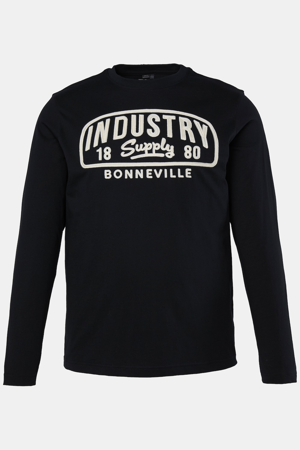 Shirt met lange mouwen, ronde hals, borduursel, tot 8XL
