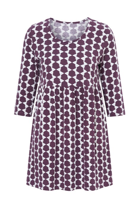 Geometric Print Jersey A-Line Knit Pocket Tunic