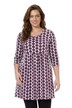 Geometric Print Jersey A-Line Knit Pocket Tunic