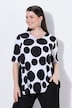 Slinky-Shirt, Punkte, A-Linie, V-Ausschnitt, Halbarm