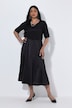 Satin-Maxirock, Glocken-Silhouette, Elastikbund