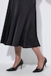 Satin-Maxirock, Glocken-Silhouette, Elastikbund