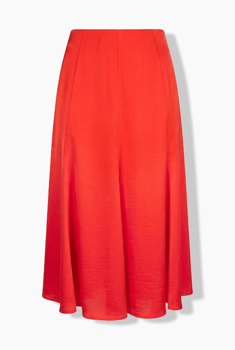 Satin-Maxirock, Glocken-Silhouette, Elastikbund