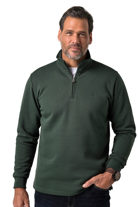 Mikina se stojáčkem a krátkým zipem, teplákovina, potisk na hrudi, do vel. 8XL